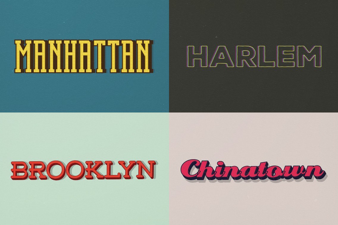 Retro Text Effects Adobe Illustrator