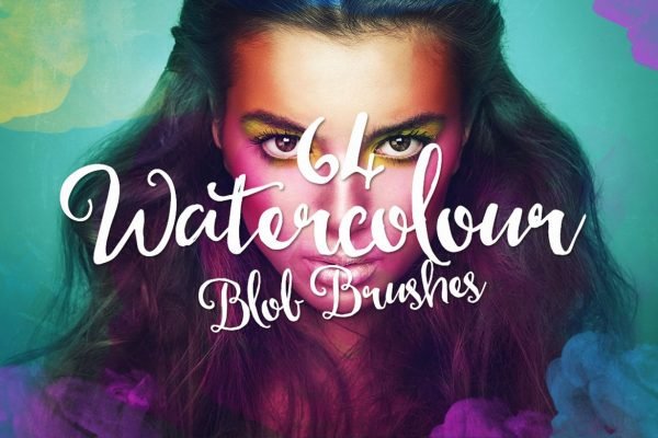 64 Watercolor Blob Photoshop Brushes by Layerform Design Co