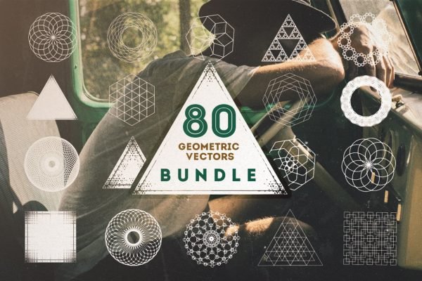 80 Geometric Vectors Bundle by Layerform Design Co