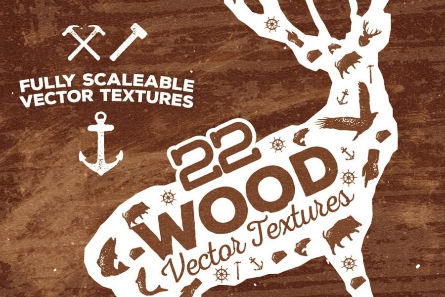 22 Wood Vector Textures by Layerform Design Co