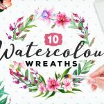 10 Watercolour Wreaths by Layerform Design Co