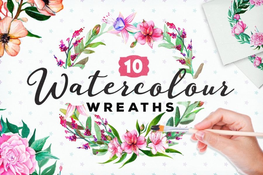 10 Watercolour Wreaths by Layerform Design Co