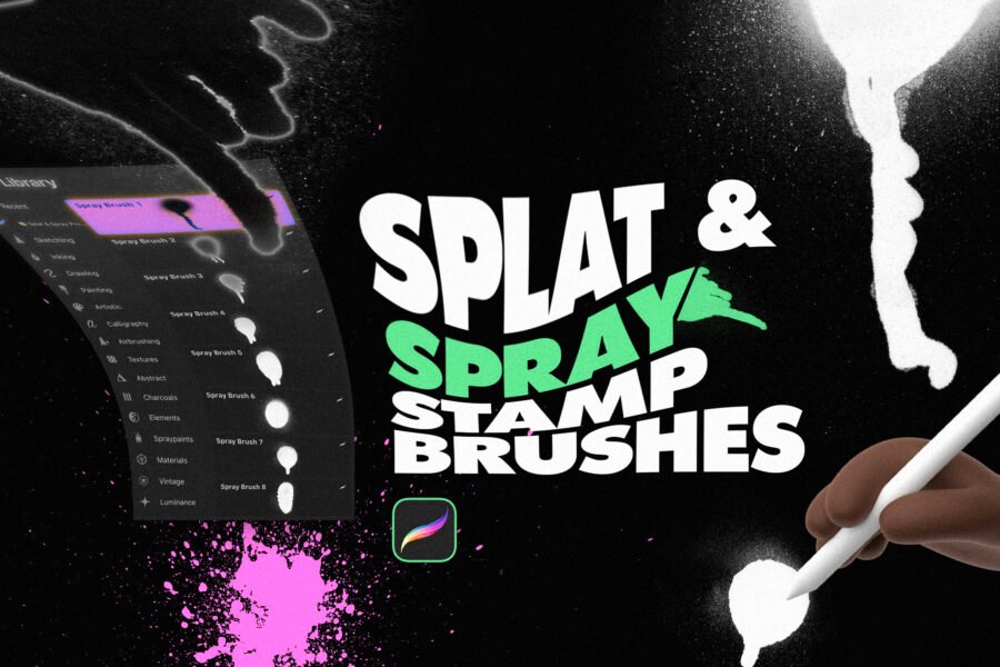 spray brush procreate
