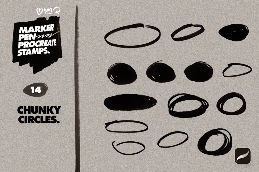 Marker Pen Procreate Stamp Brushes - Image 3