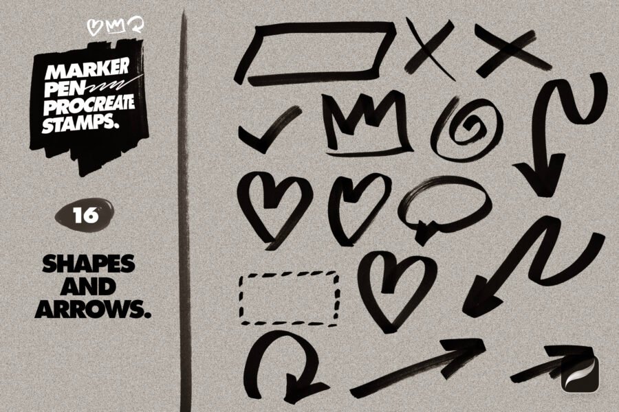 Marker Pen Procreate Stamp Brushes - Image 4