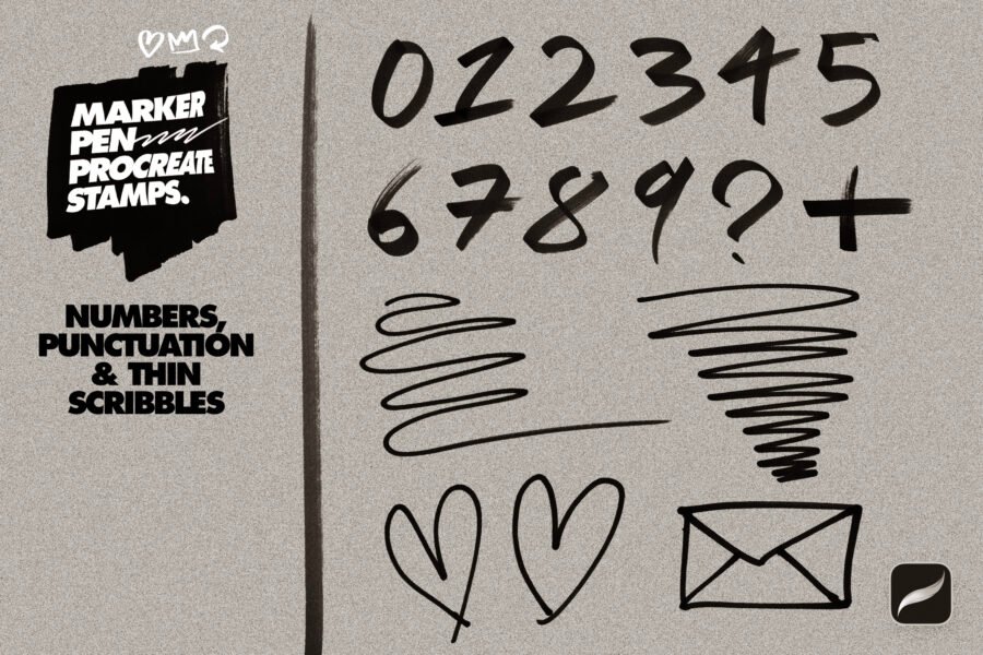 Marker Pen Procreate Stamp Brushes - Image 5