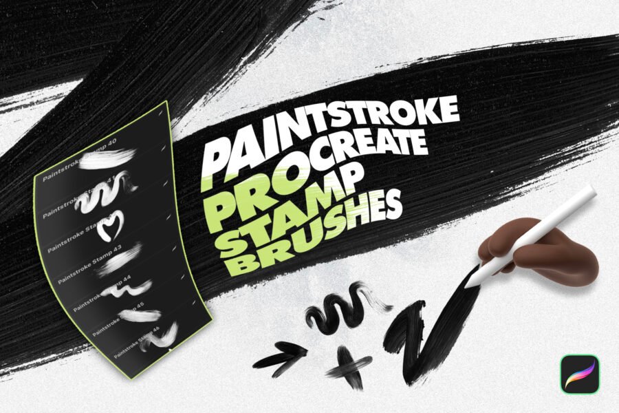 Paintstroke Procreate Stamp Brushes