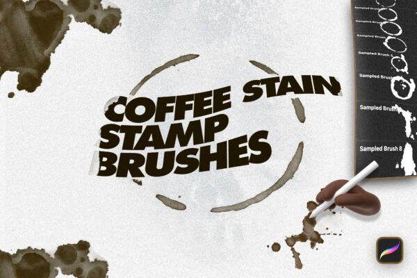 Coffee Stain Procreate Stamp Brushes