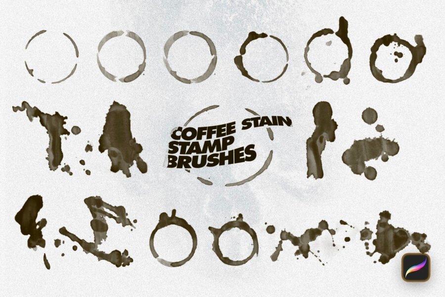Coffee Stain Procreate Stamp Brushes - Image 2